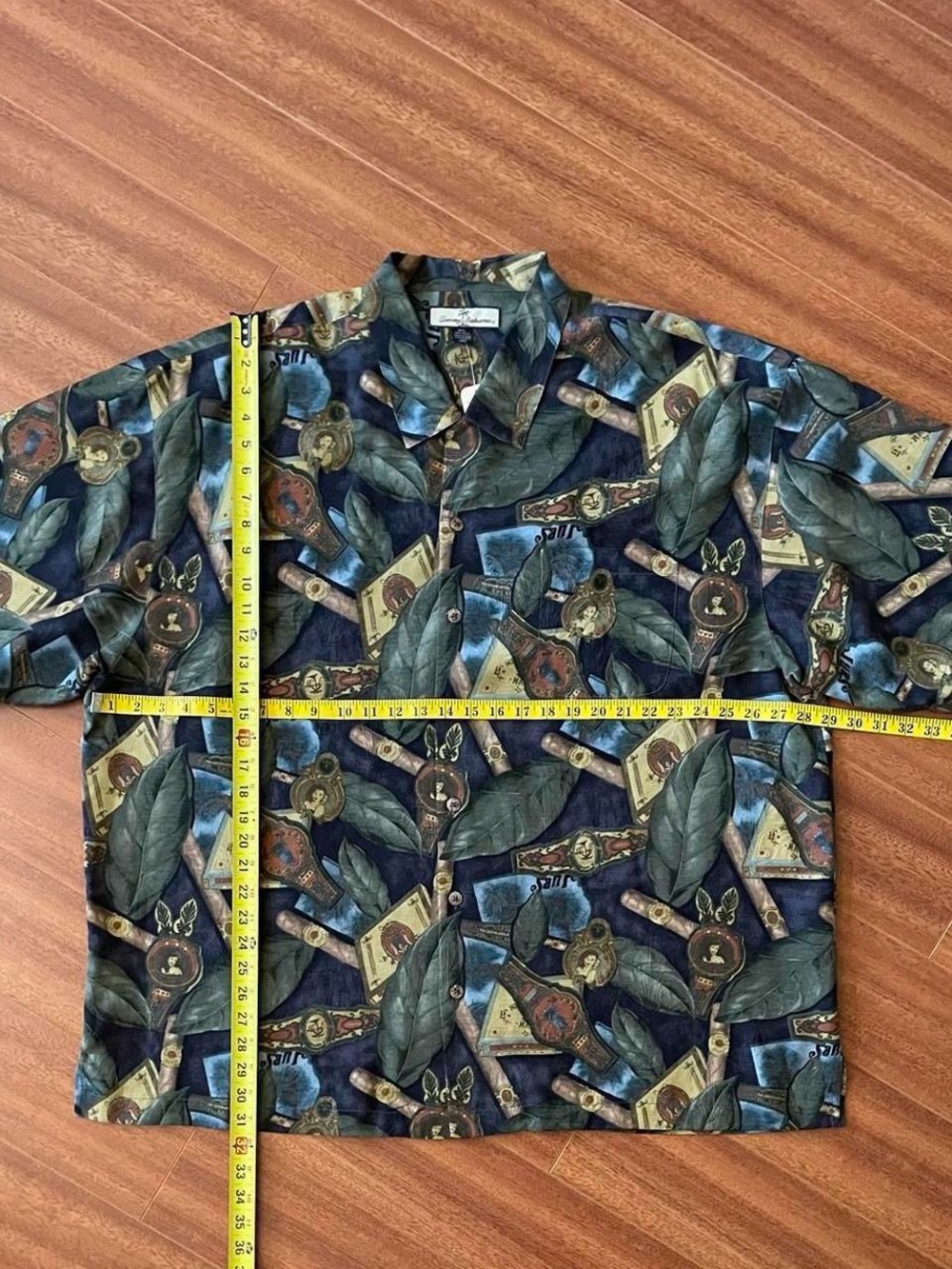 Tommy Bahama Silk Cigar Print Shirt XXL - Picture 2 of 8
